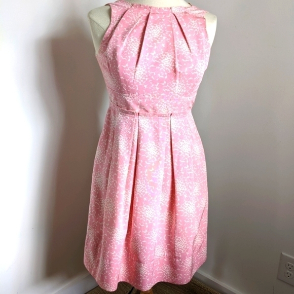 SHOSHANNA Pink Silk Blend Retro Midi Dress 4 50s Mod Twee Fit & Flare - Picture 5 of 11